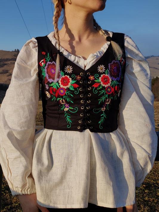 Linen Embroidered Vest