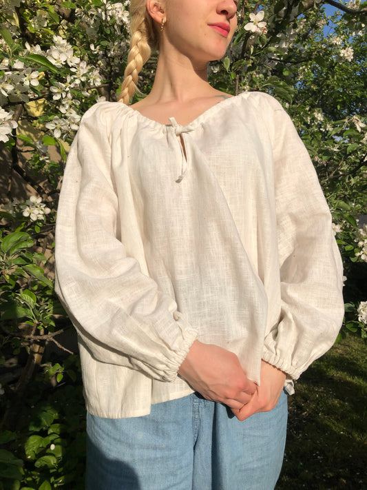 Linen Blouse Long Sleeve Basic