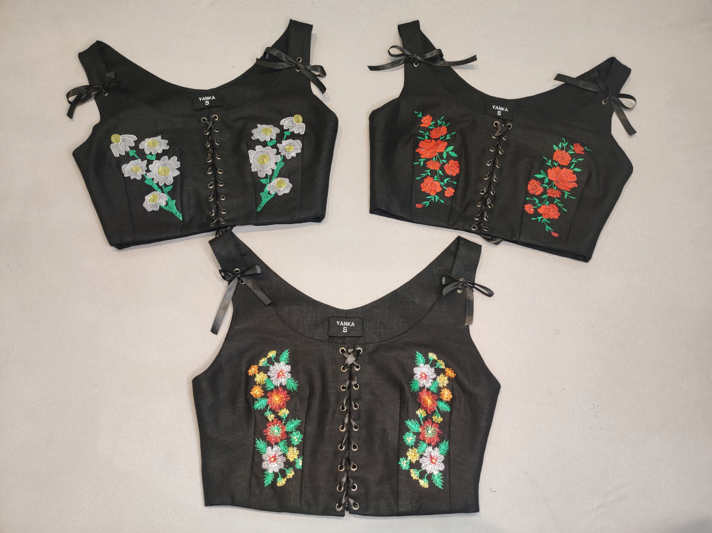 Folk Vest Embroidered Flowers