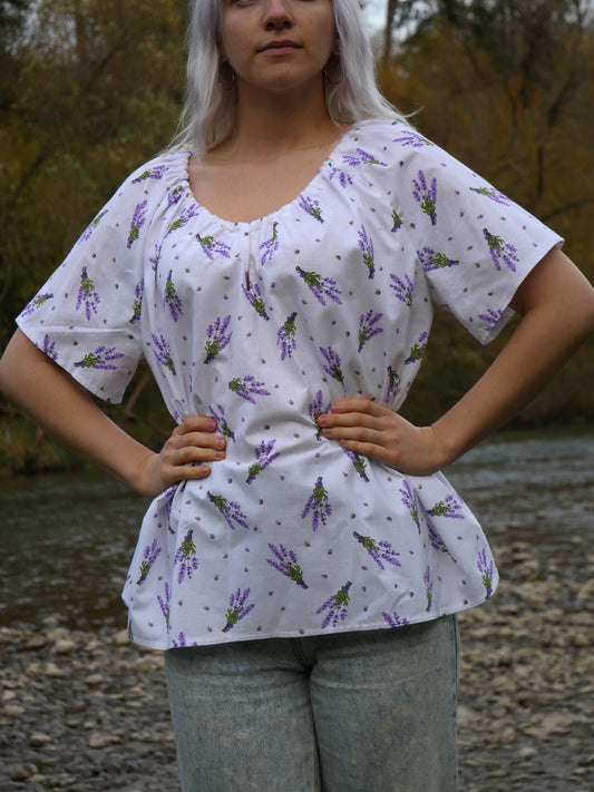 SOFT COTTON BLOUSE LAVENDER