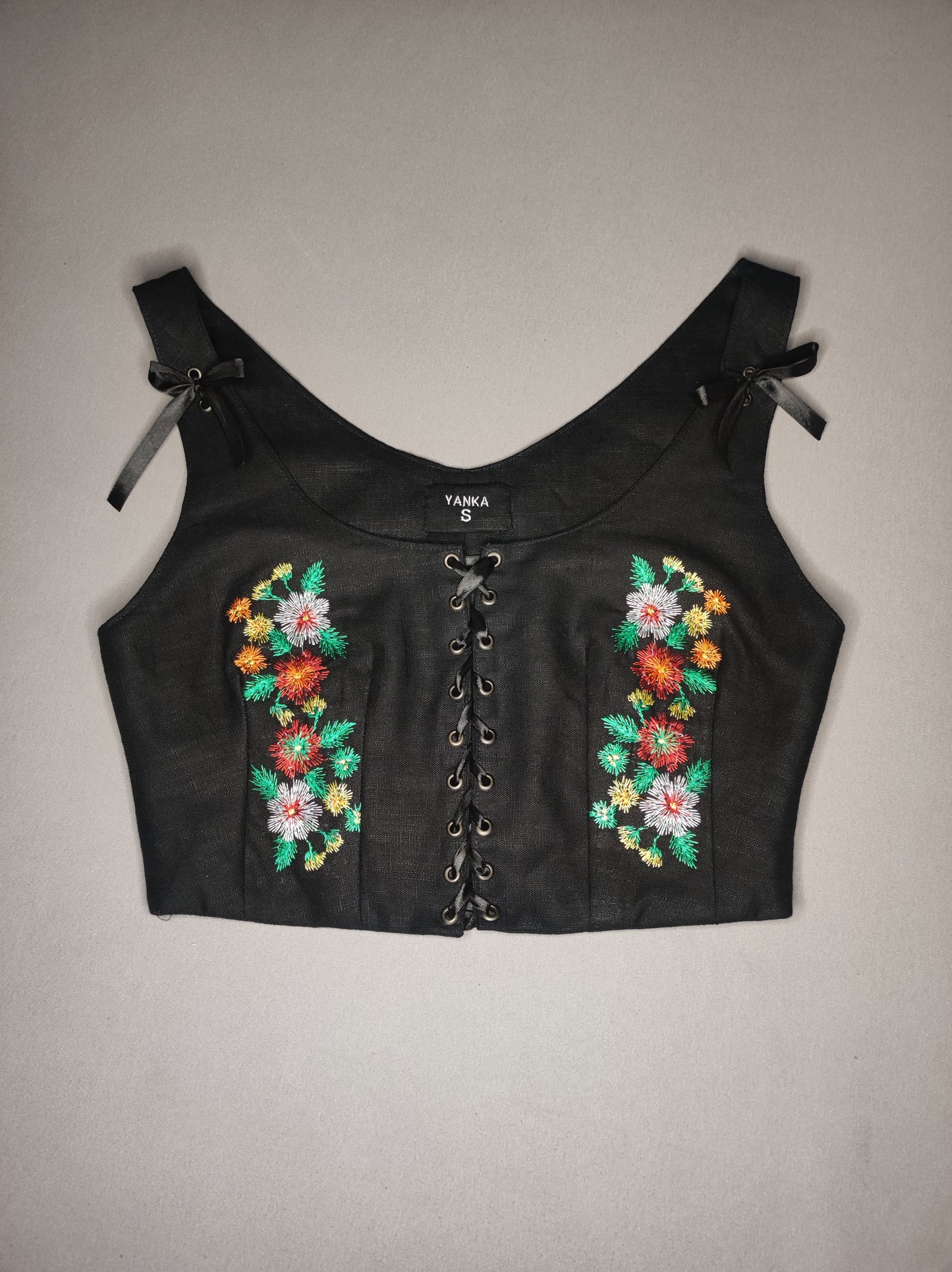 Folk Vest Embroidered Flowers