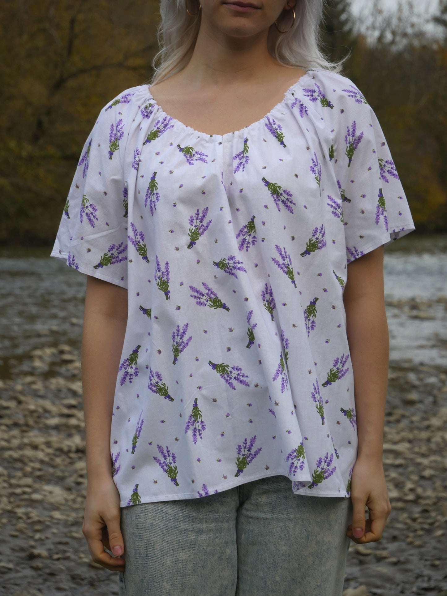 SOFT COTTON BLOUSE LAVENDER