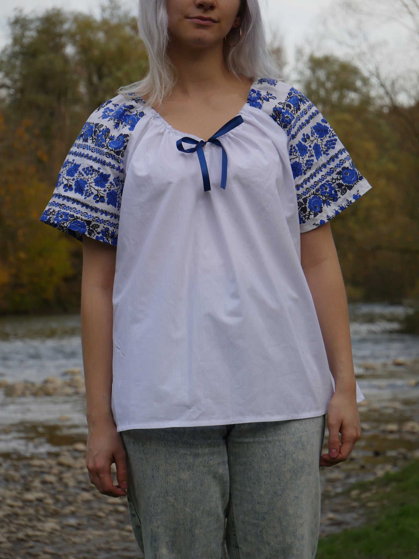 SOFT COTTON BLOUSE BLUE